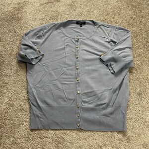 Spense Knit Sweater Cardigan Womens XL Blue Button Down Half Sleeve Stretch